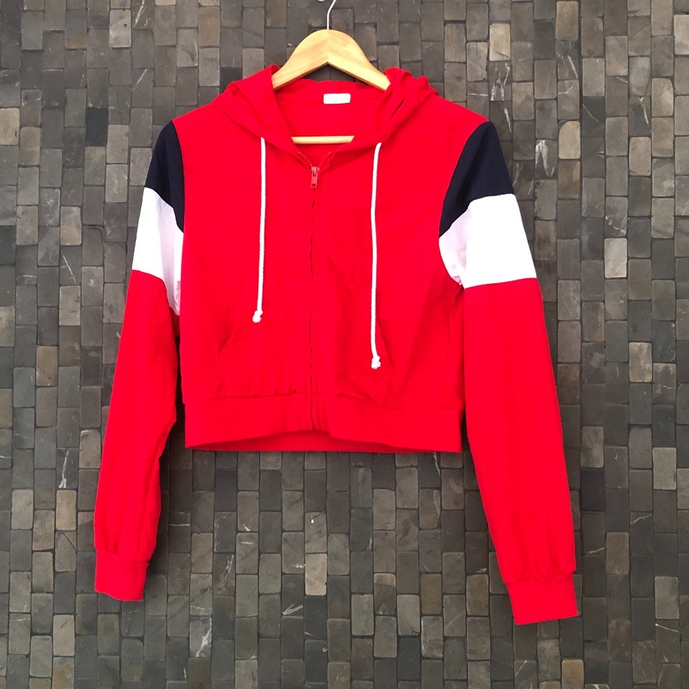 Brandy Melville Red, White, Blue Crop Top Jacket